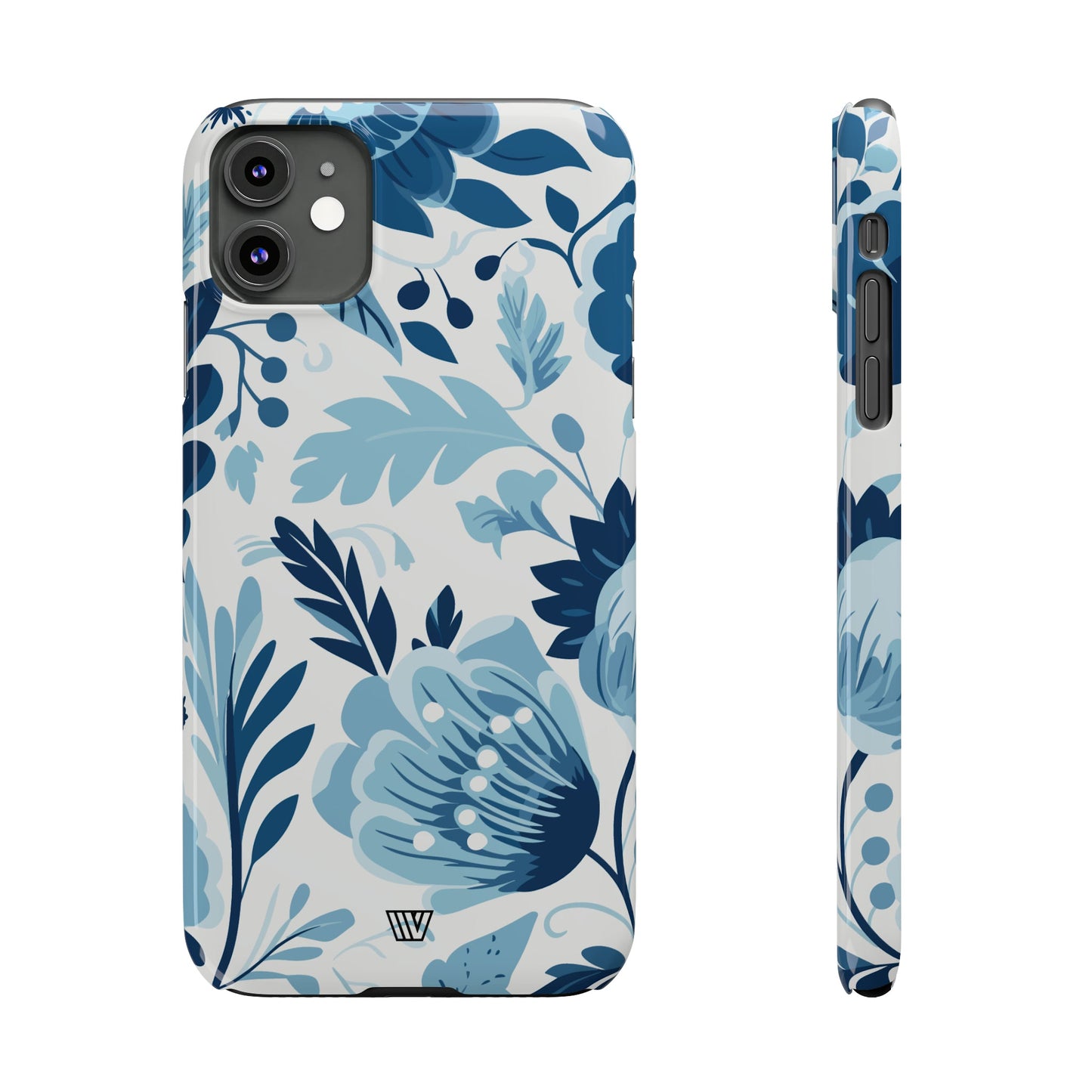 BLUE WHITE FLOWERS | Slim iPhone Case