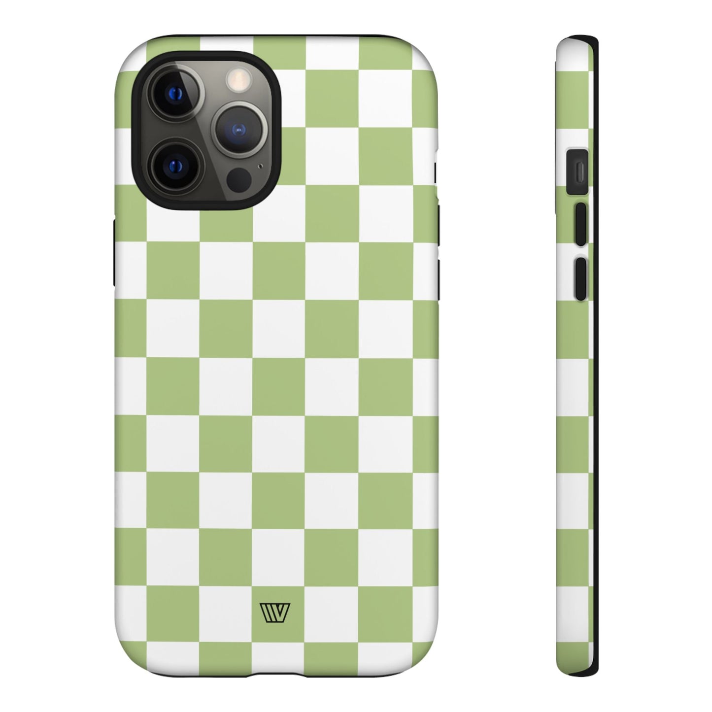 PALE OLIVE WHITE CHECKERBOARD | Tough Phone Case