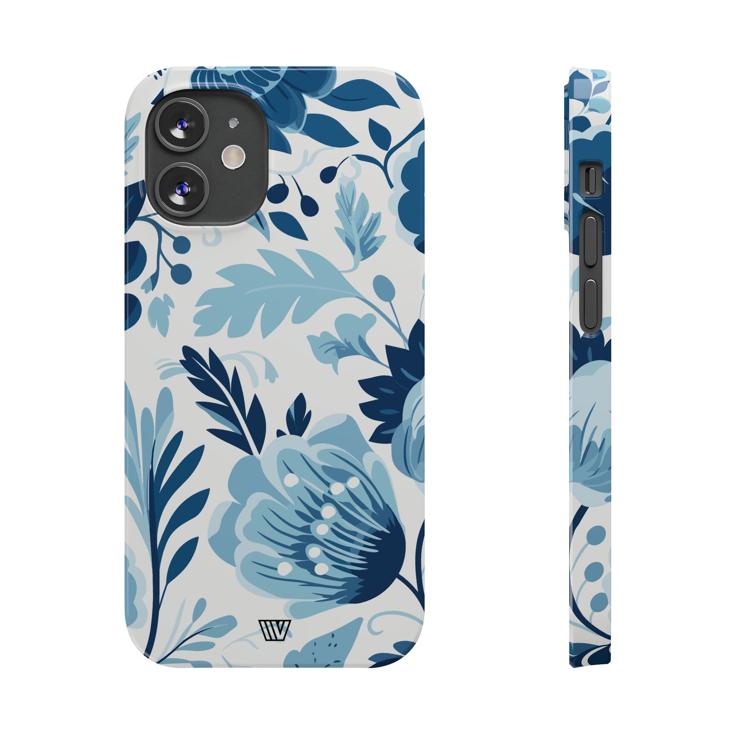 BLUE WHITE FLOWERS | Slim iPhone Case