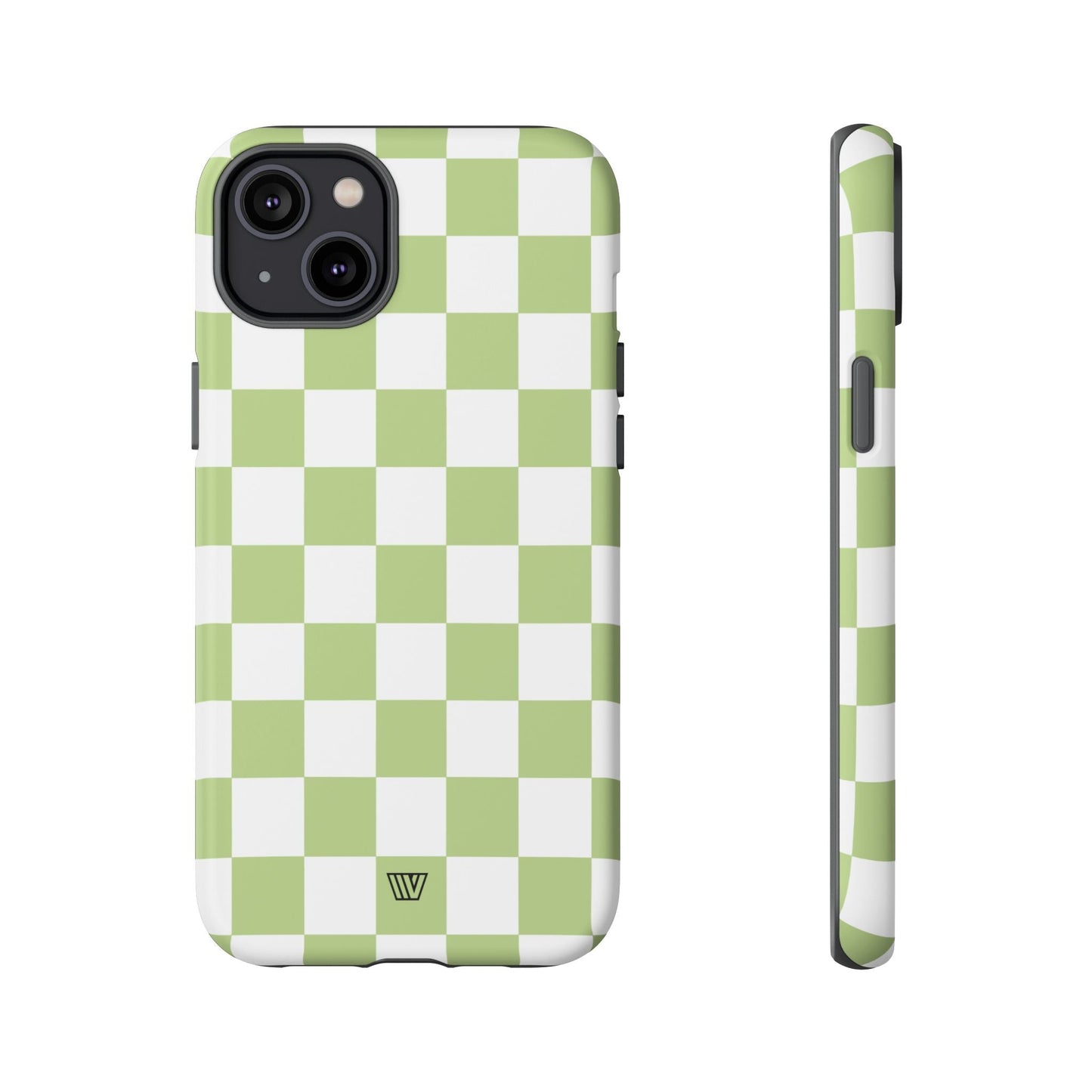 PALE OLIVE WHITE CHECKERBOARD | Tough Phone Case