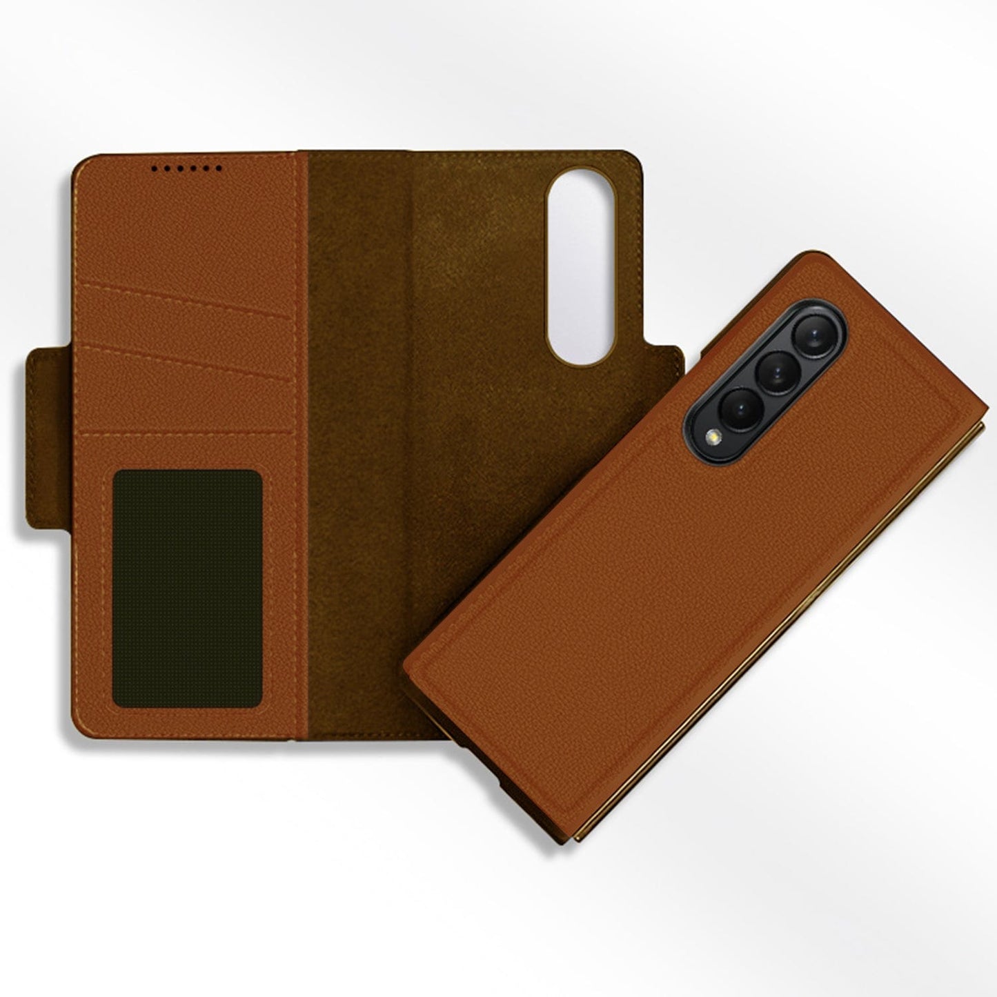 Indy Series Eco-Friendly Vegan Leather Wallet Case For Galaxy Z Fold4 With Kickstand