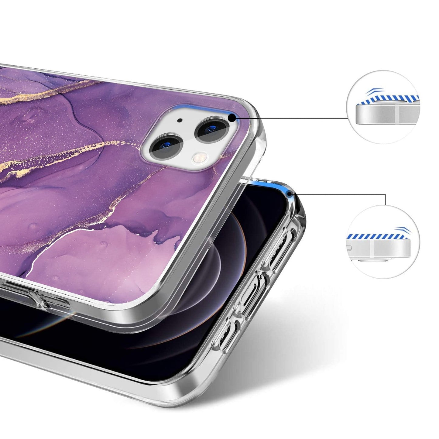 Purple Marble Series Case - iPhone 13 mini