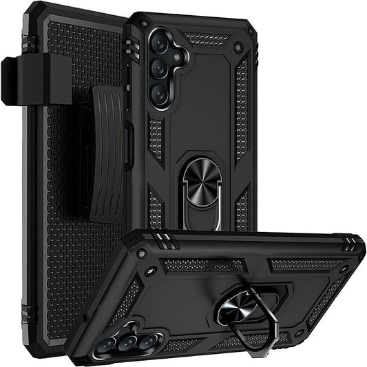 Black Military Kickstand Series Case with Belt Clip - Samsung Galaxy A13 5G