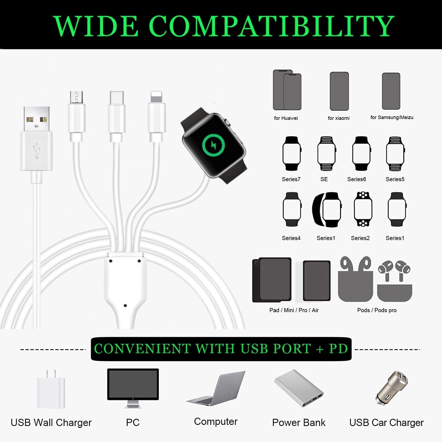 Top-Up 4 in 1 Watch & Phone Charger Cable