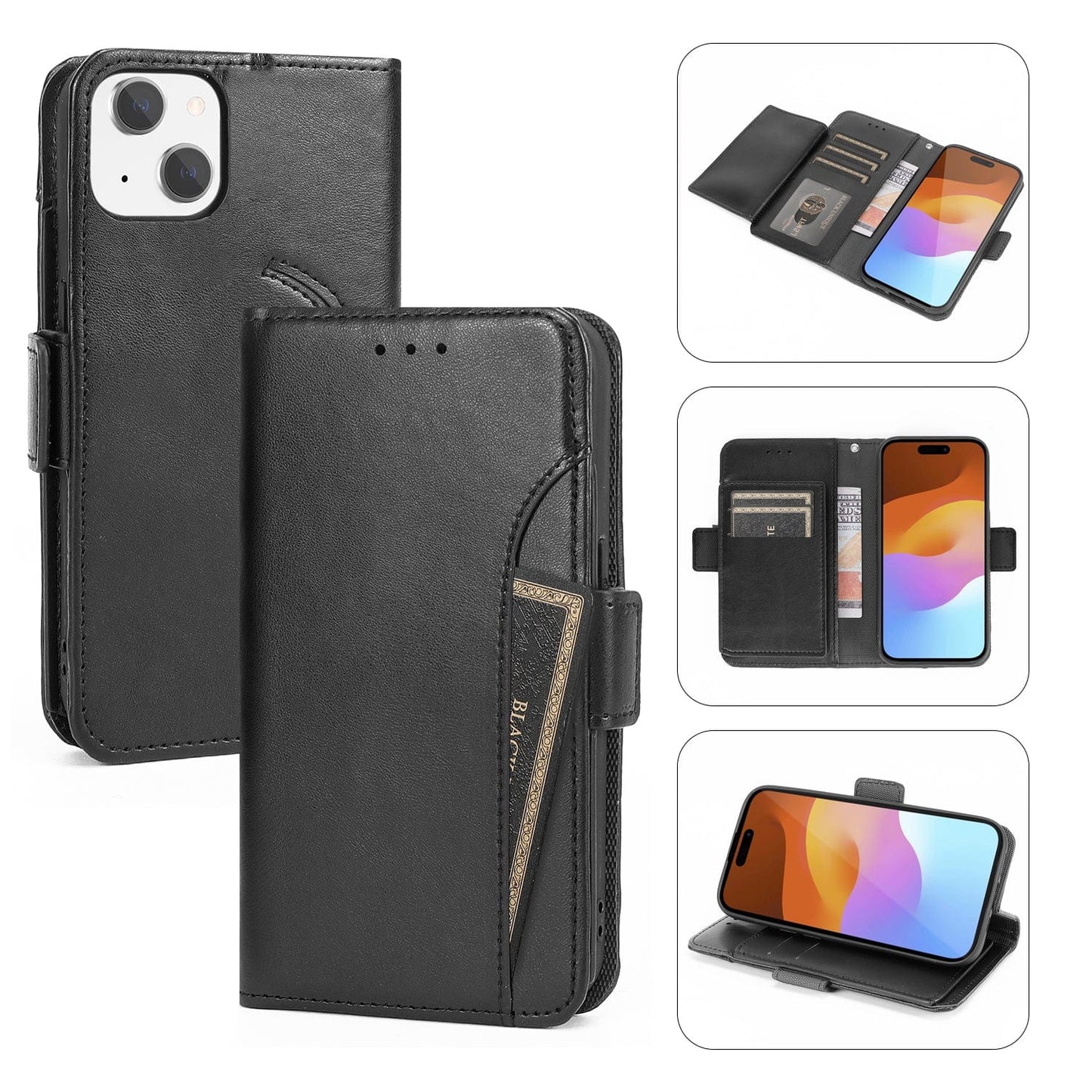 Indy Series Genuine Leather Wallet Case - iPhone 15 - CP00445 CP00446