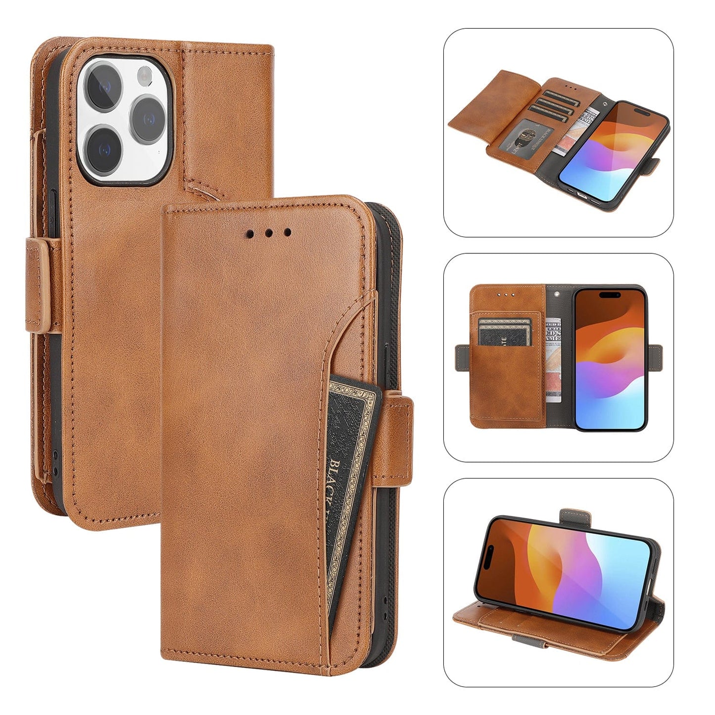 Indy Series Genuine Leather Wallet Case - iPhone 15 Pro - CP00467 CP00468