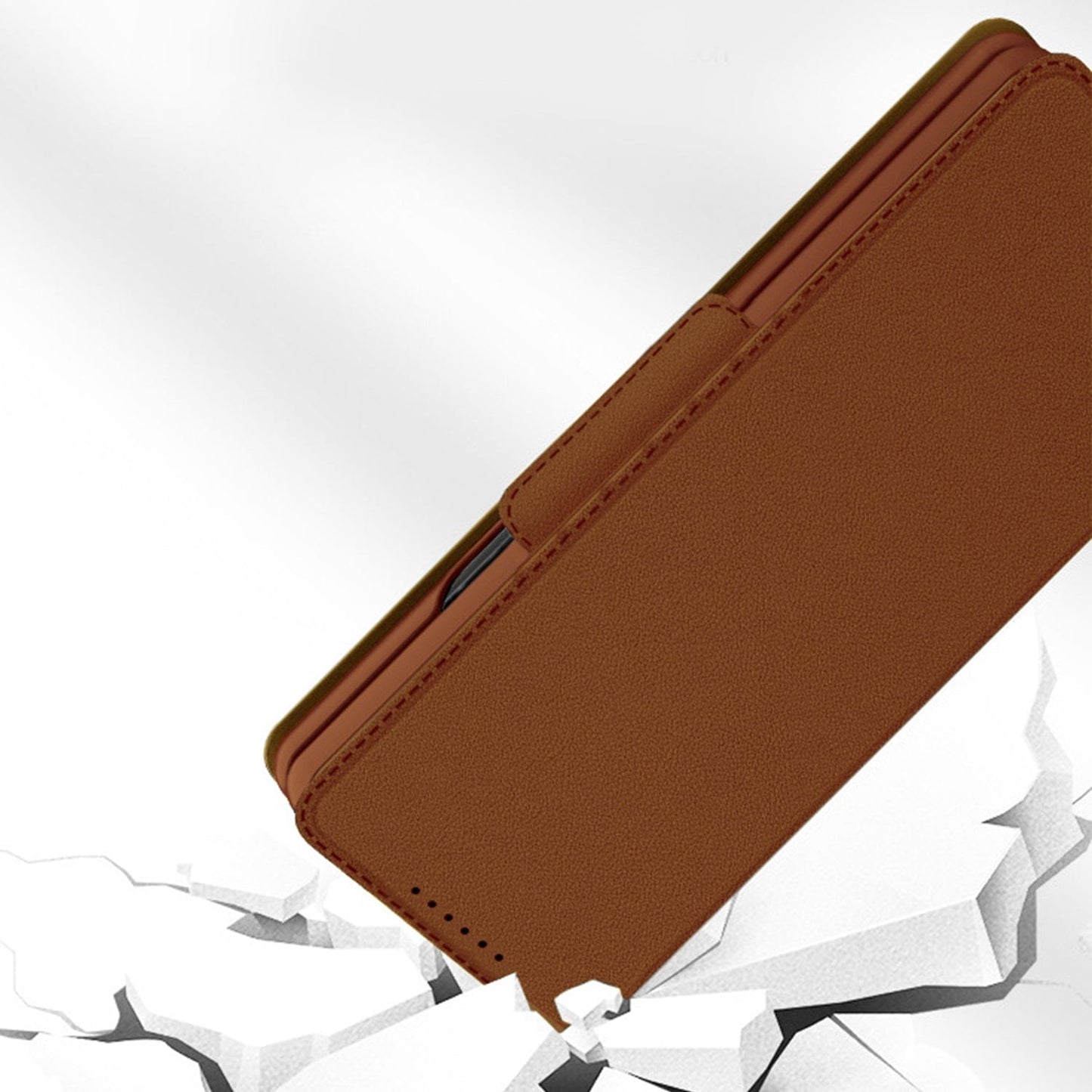 Indy Series Eco-Friendly Vegan Leather Wallet Case For Galaxy Z Fold4 With Kickstand