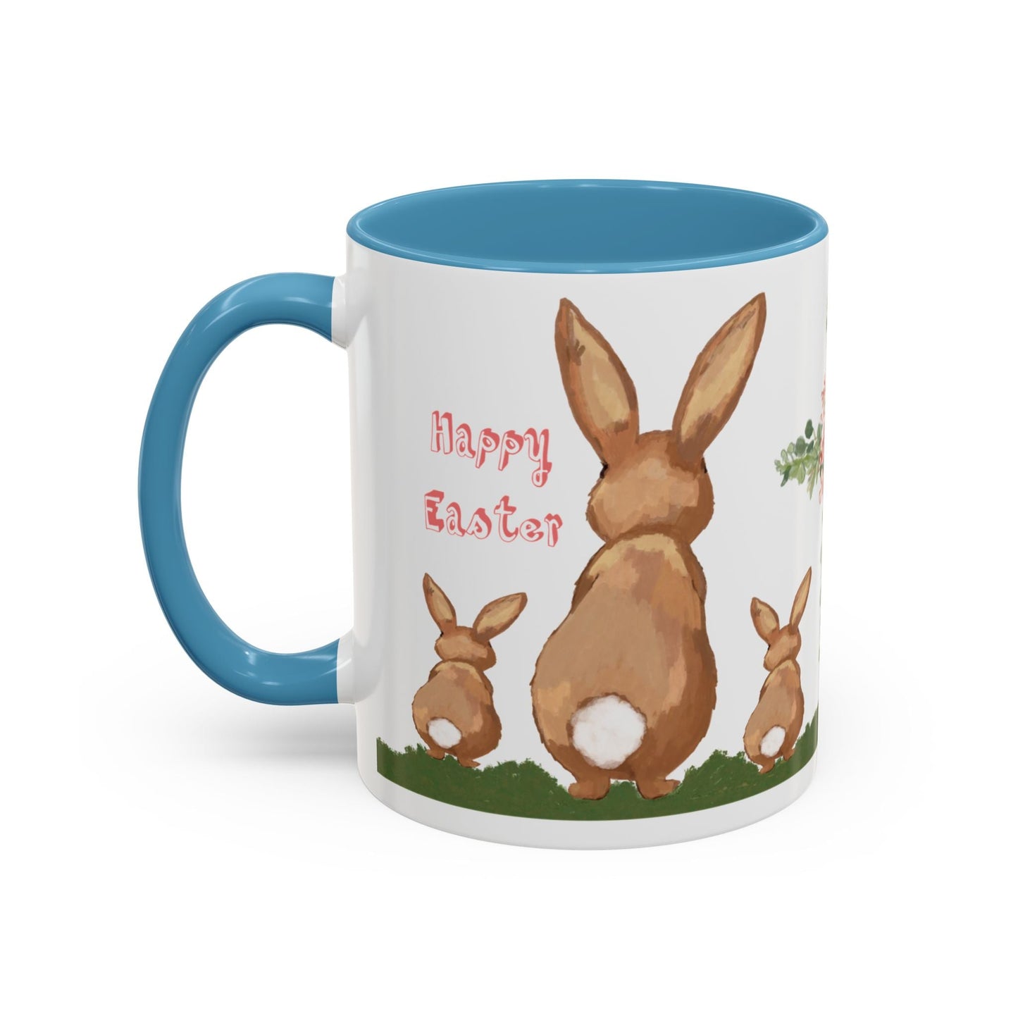 Bunny Love Easter Cross Accent Coffee Mug (11 oz & 15 oz)