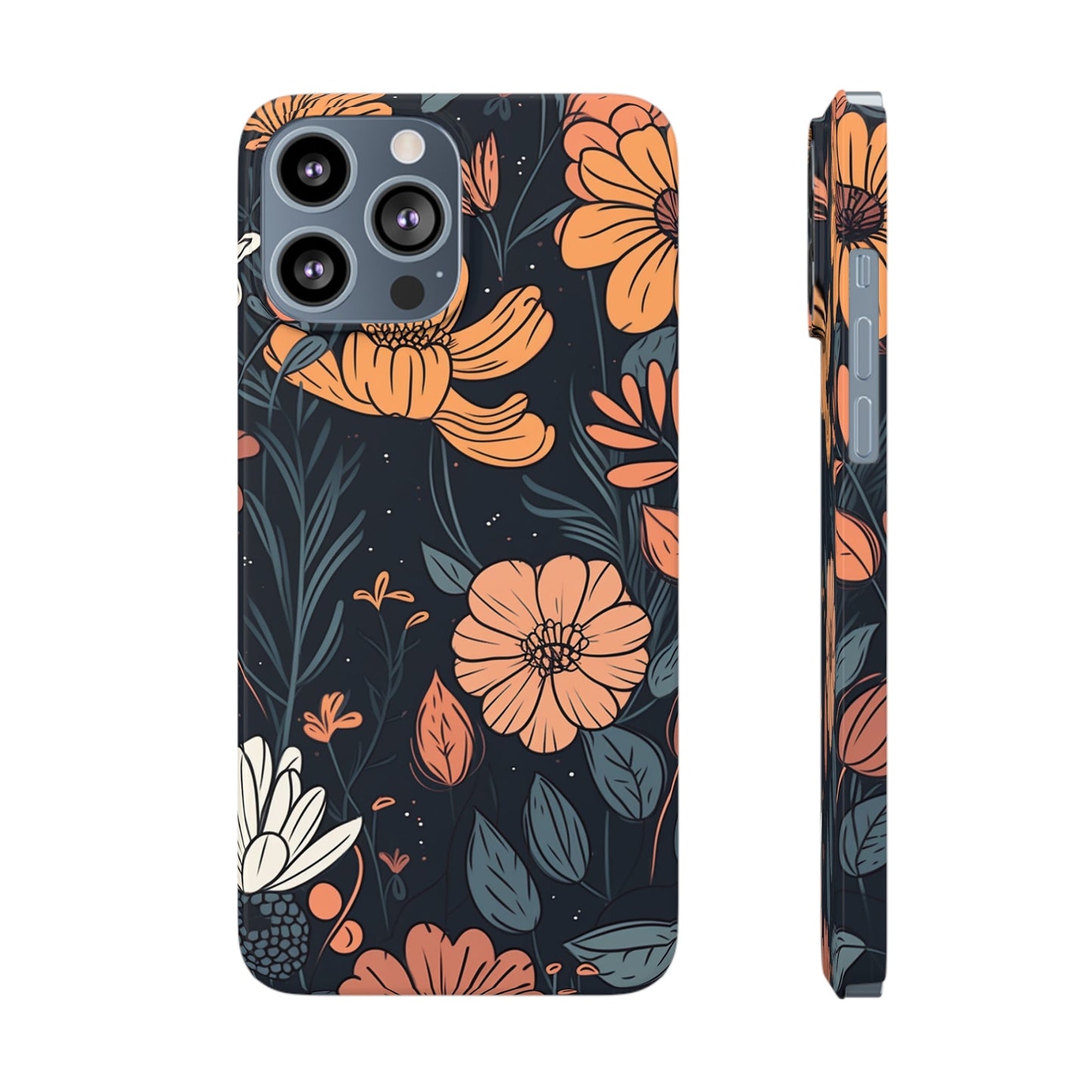 DARK FLOWER PATTERN  | Slim iPhone Case