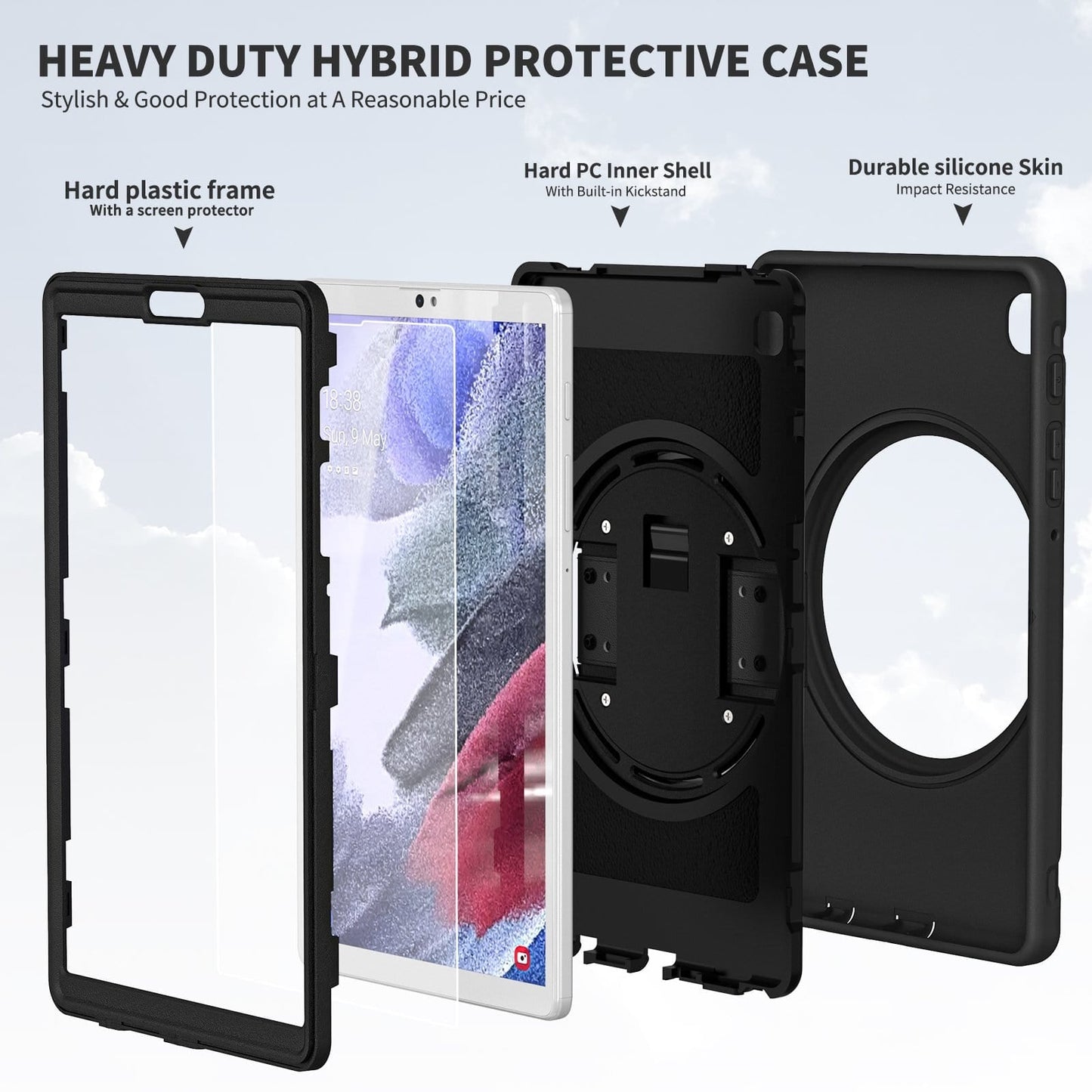 Raider Series Heavy Duty Hand Strap Case - Galaxy Tab A7 Lite