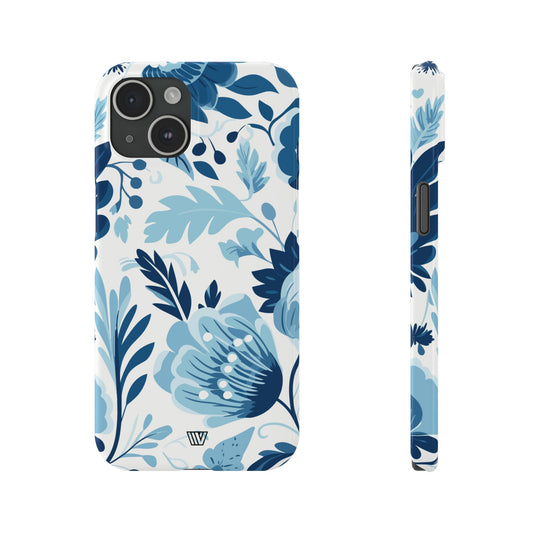 BLUE WHITE FLOWERS | Slim iPhone Case