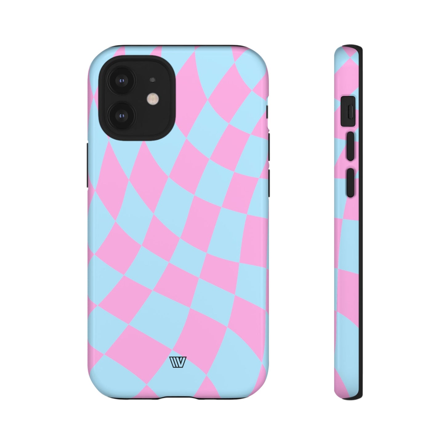 BLUE PINK CURVY CHECKERBOARD | Tough Phone Case