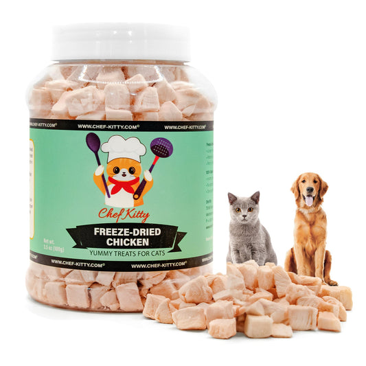 Freeze Dried Chicken Cat & Dog Treats - Made from 100% Human Grade Chicken Breast - Only 1 Ingredient - Healthy, Tasty, Dry Food for Indoor Cats, Kittens, Dogs - Inspected & Tested in the USA - (1.75oz-7.7oz)