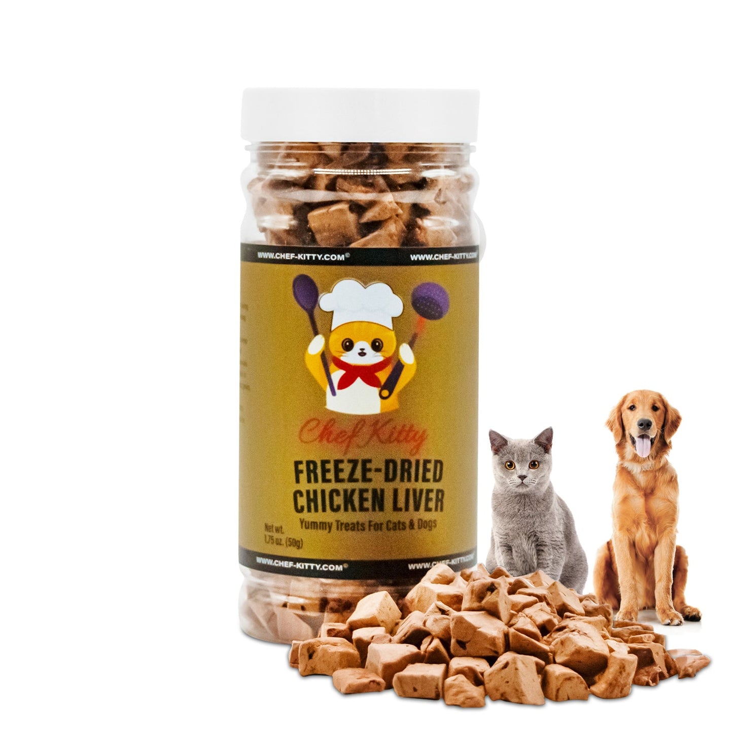 Freeze Dried Chicken Liver Cat & Dog Treats - Inspected & Tested in the USA - Chicken Liver (1.75oz-3.5oz)