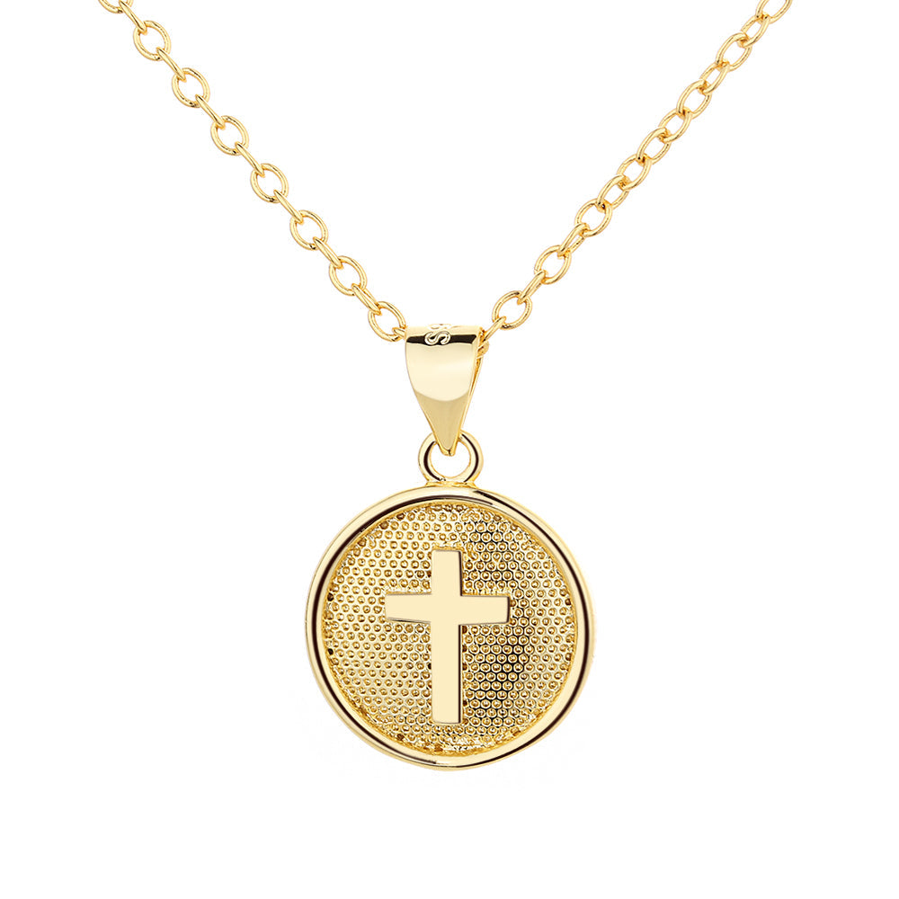 Sterling Silver Medallion Cross Pendant Necklace