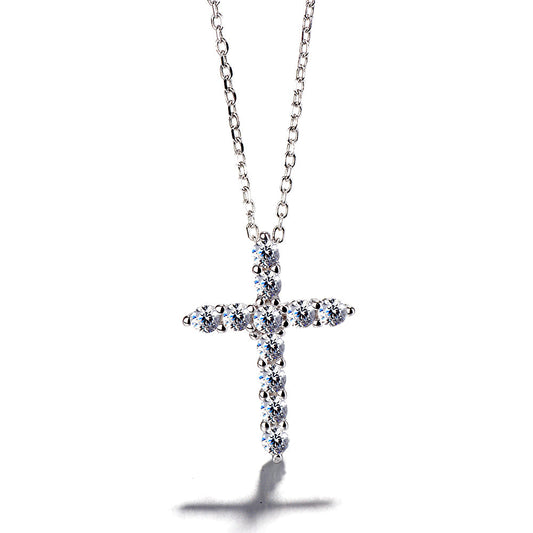 Sterling Silver Cross Necklace with crystals from Swarovski