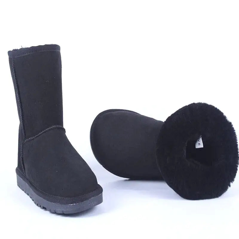 Cozy Winter Boots - Authentic Cowhide, Waterproof Protection, Superior Insulation