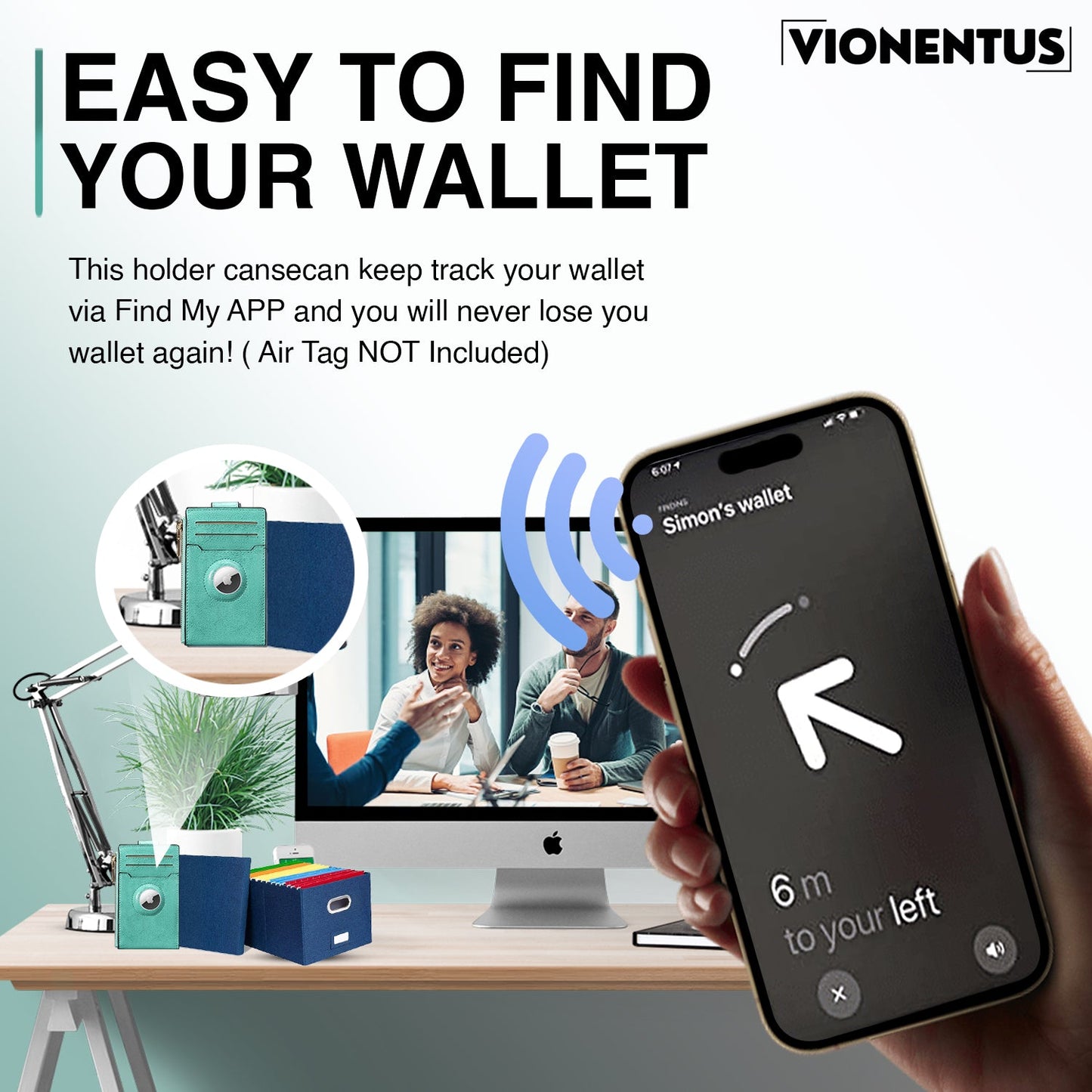 Women's AirTag Wallet : Deluxe Smart VN300