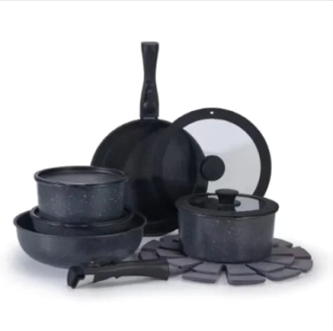 15-Piece Non-Stick Medical Stone Pan Set. Durable & versatile!