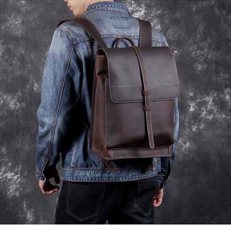 Gosta Vintage Leather Backpack for Men & Women - Handmade Crazy Horse Leather, Spacious & Unique