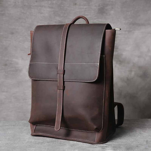 Gosta Vintage Leather Backpack for Men & Women - Handmade Crazy Horse Leather, Spacious & Unique