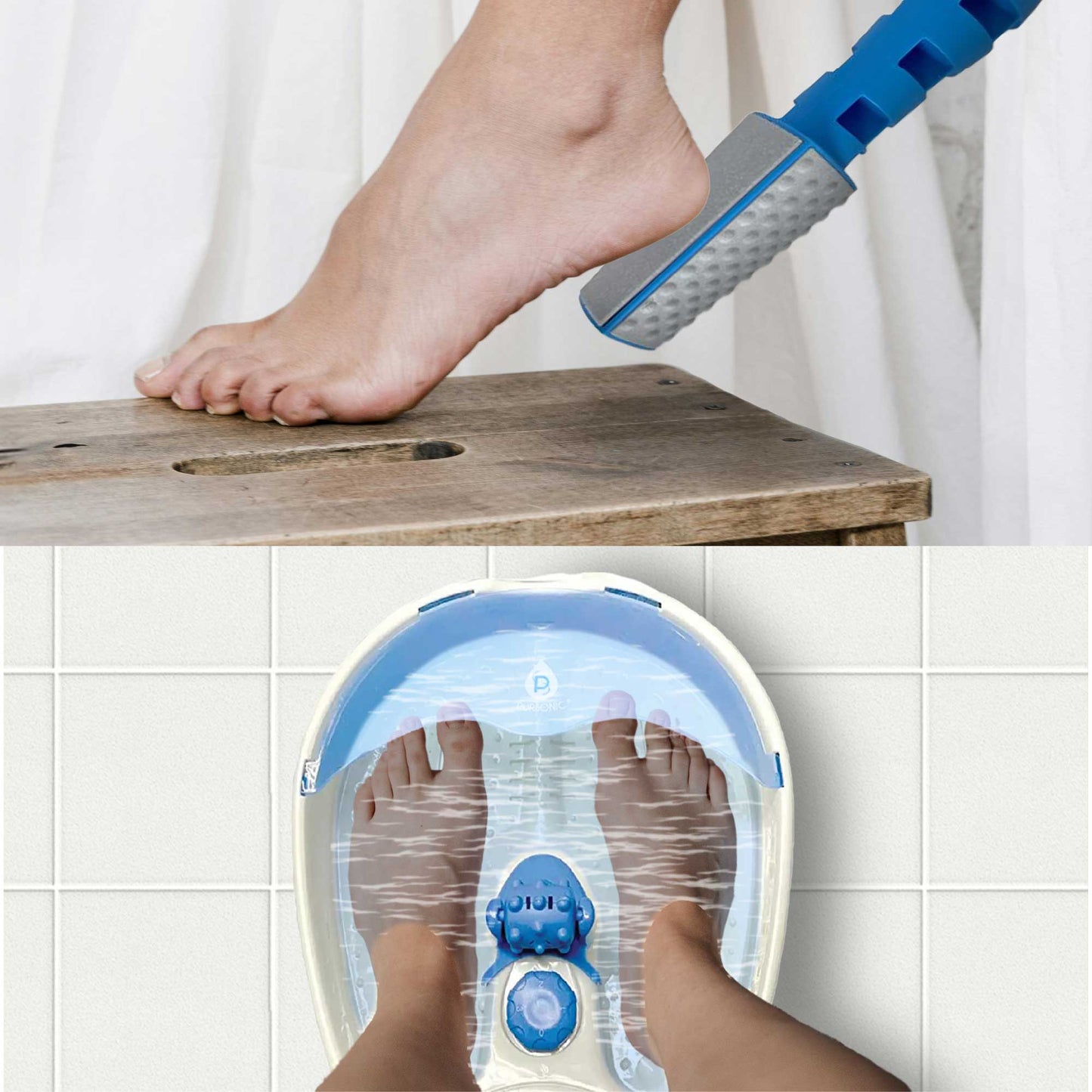 Pursonic Soothing Foot Spa Massager with Tea Tree Salt Scrub & Callus Remover.