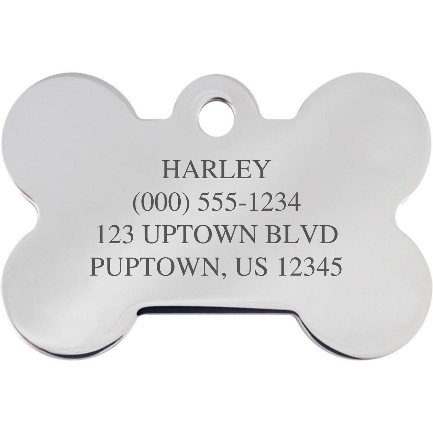 Harley-Davidson Chrome Stones Diva Pet ID Tag - Large Bone