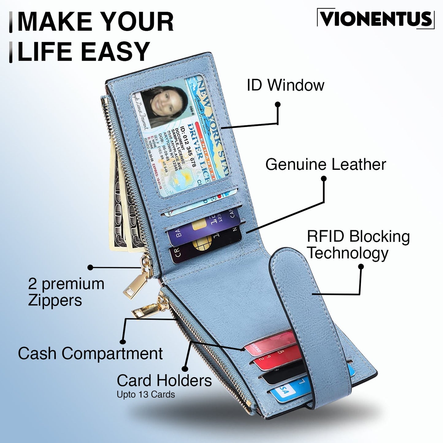 Women's AirTag Wallet : Deluxe Smart VN300