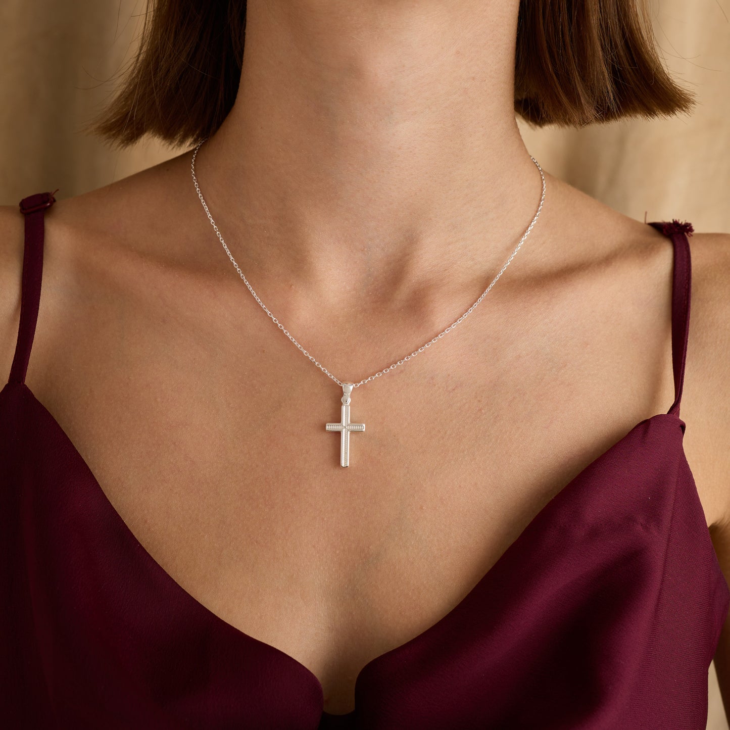 Cross Necklace Men Thick Cross Sideways Cross Necklace Christian Necklace Unique Cross Necklace Gift For Her Him Gold Plated Cross