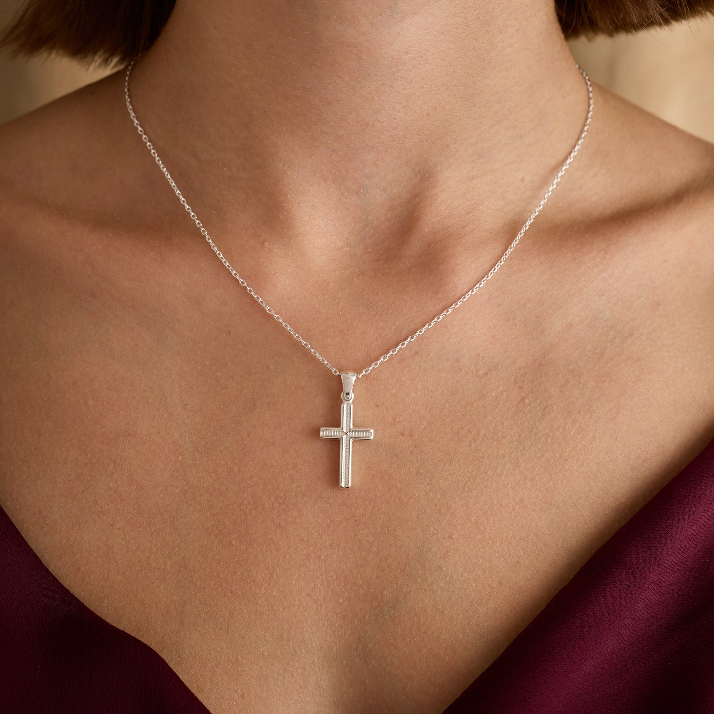 Cross Necklace Men Thick Cross Sideways Cross Necklace Christian Necklace Unique Cross Necklace Gift For Her Him Gold Plated Cross