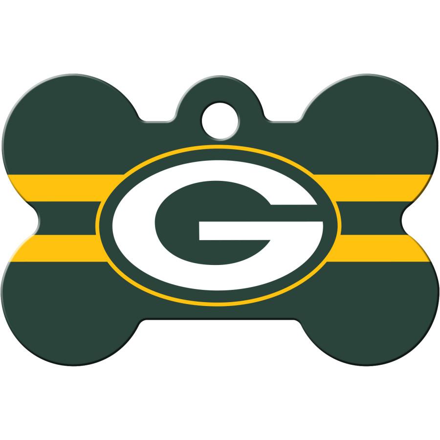 Green Bay Packers NFL Pet ID Tag - Large Bone