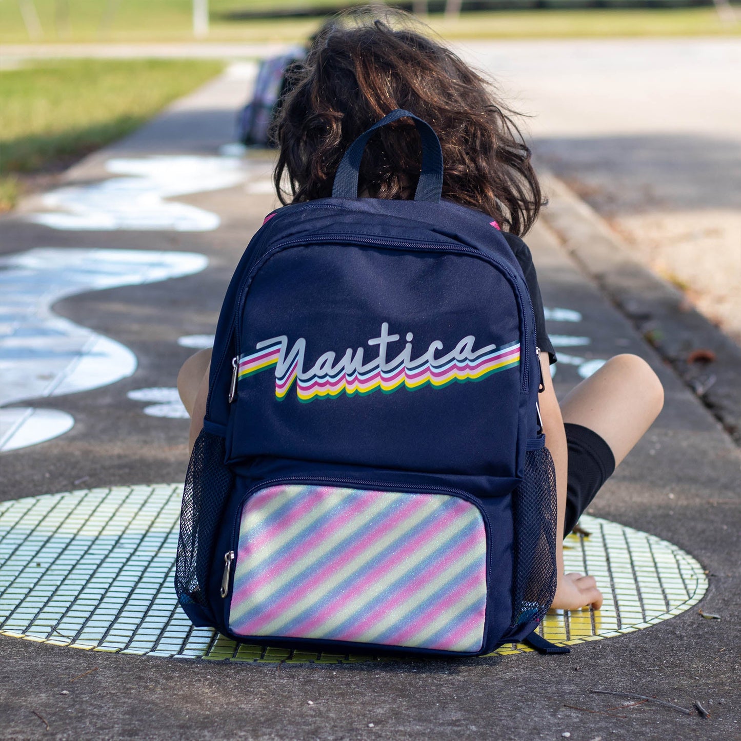 Kids Backpack for School | Retro Rainbow | 16" Tall