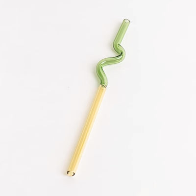 Curvy Glass Straw Set