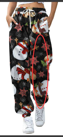 Christmas Print Drawstring Leggings