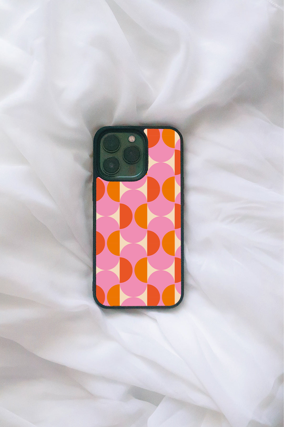 Chic Pink Retro iPhone Case - Durable Rubber Protection & Vibrant Print Design