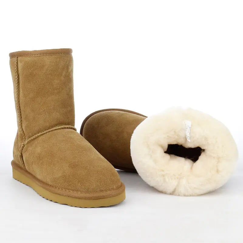 Cozy Winter Boots - Authentic Cowhide, Waterproof Protection, Superior Insulation