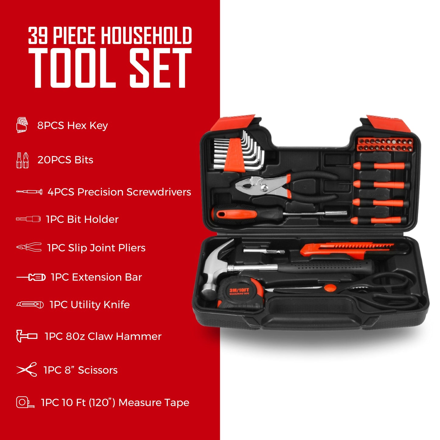 Handy Solutions 39-Piece Household Tool Kit