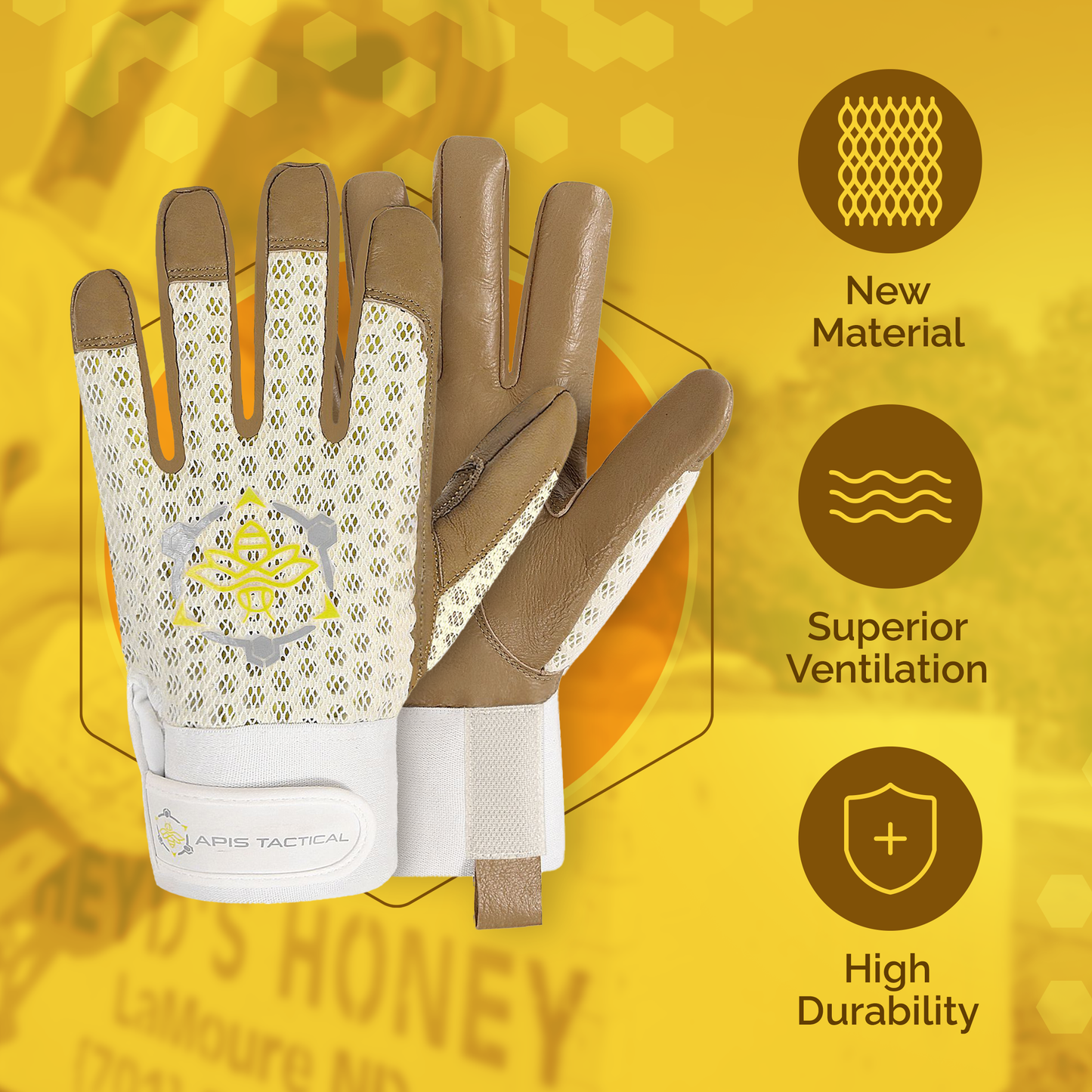 Apis Tactical Off-White PRO Beekeeping Gloves