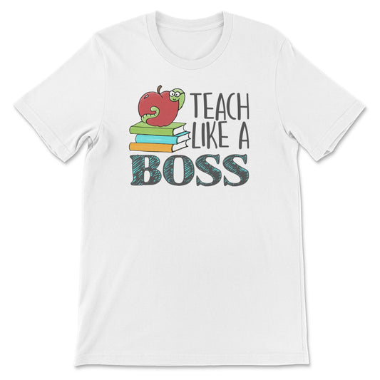 Teach Like A Boss Retro Vintage Tee - Unisex Fit, Made In USA, Professionally Printed