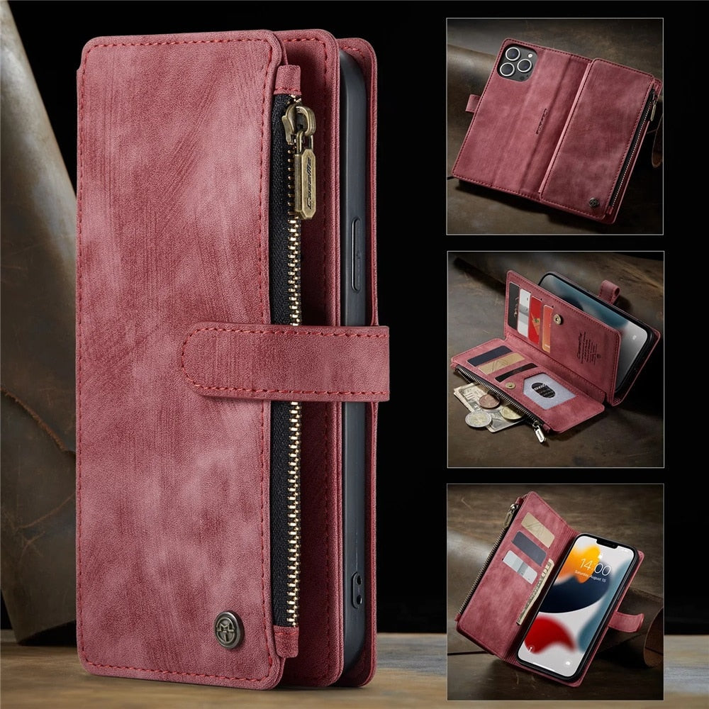 Premium Vegan Leather Wallet Case for iPhone