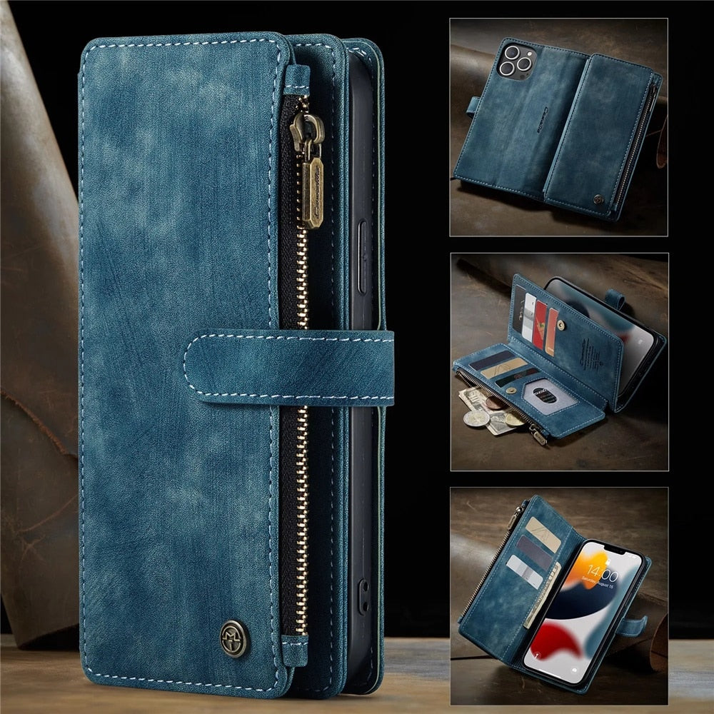 Premium Vegan Leather Wallet Case for iPhone