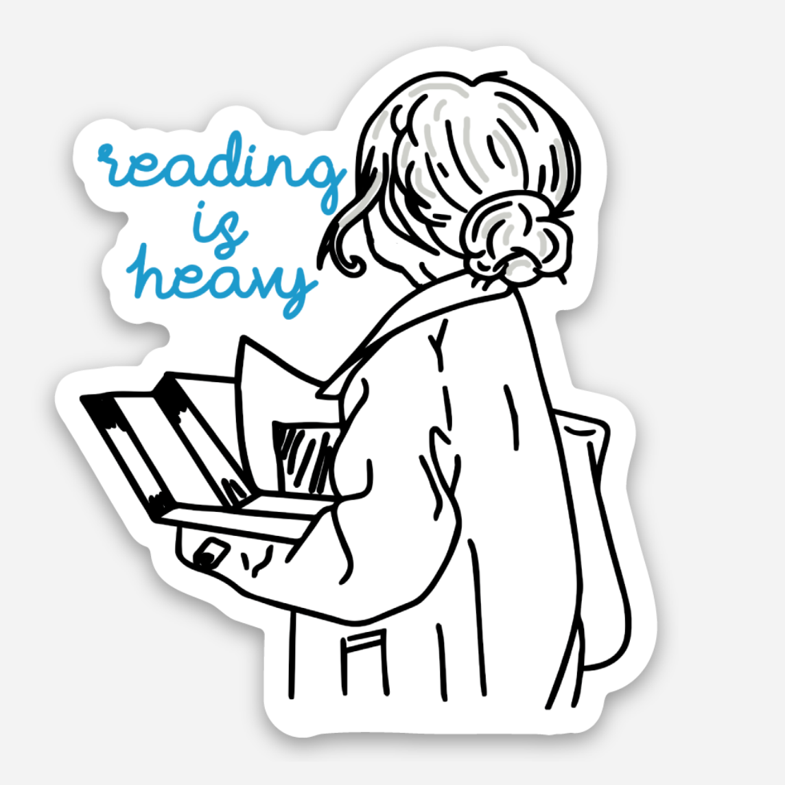 Funny Reading Is Heavy Parody Sticker - Hilarious 1.74" x 2" Book Lover Gift