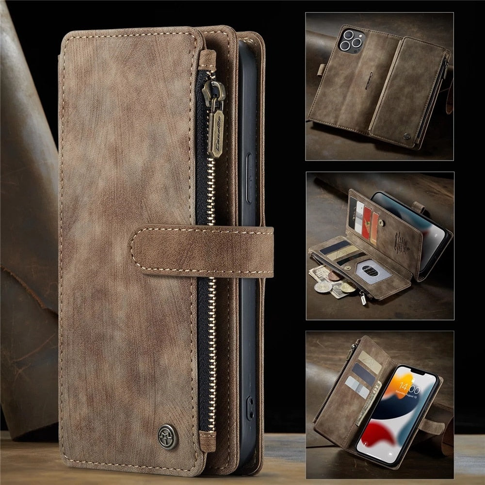 Premium Vegan Leather Wallet Case for iPhone