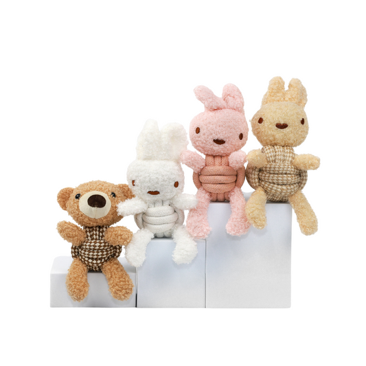 Squeaky Rope Buddies – Eco-Friendly Plush Toys for Dogs in Charming Bear and Rabbit Designs