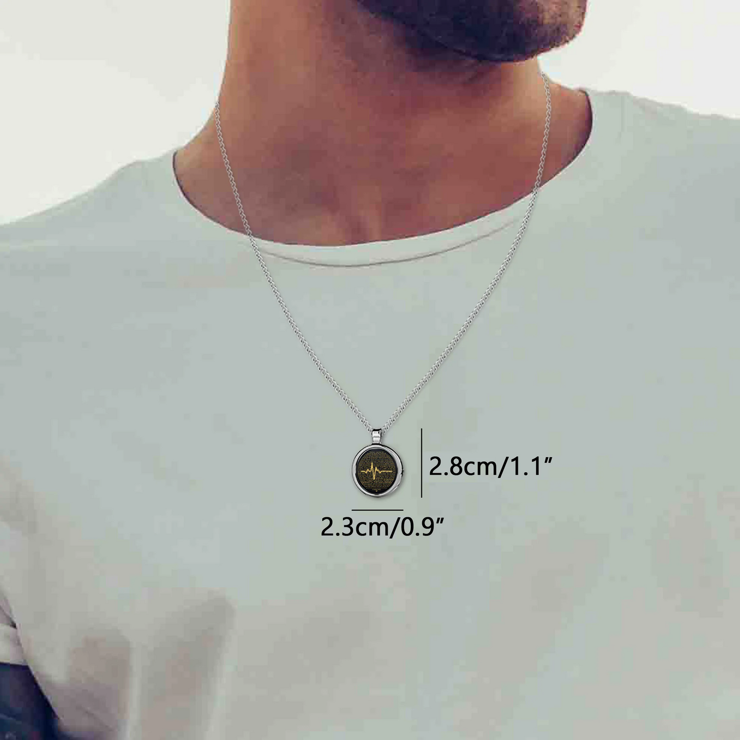 Heartbeat of Love Necklace Over 100 Languages I Love You Pendant