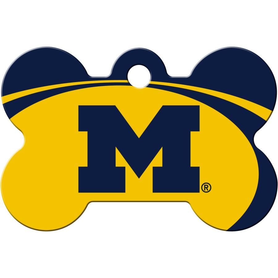 Michigan Wolverines NCAA Pet ID Tag - Large Bone