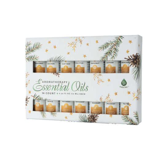 Pursonic Essential Oils Christmas Gift Set – 14-Piece Aromatherapy Collection