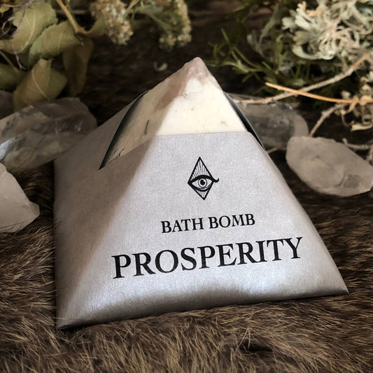 Prosperity Bath Bomb with Organic Essential Oils and Crystal Charge for Wellness