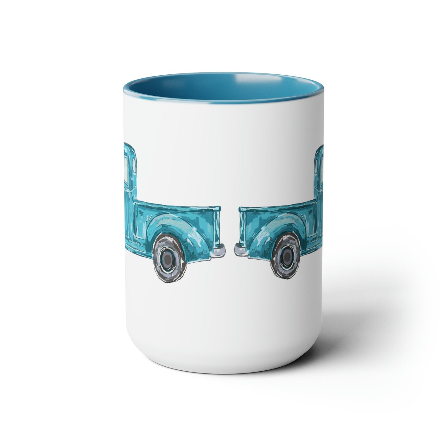 Antique Truck Two-Tone Coffee Mugs, 15oz