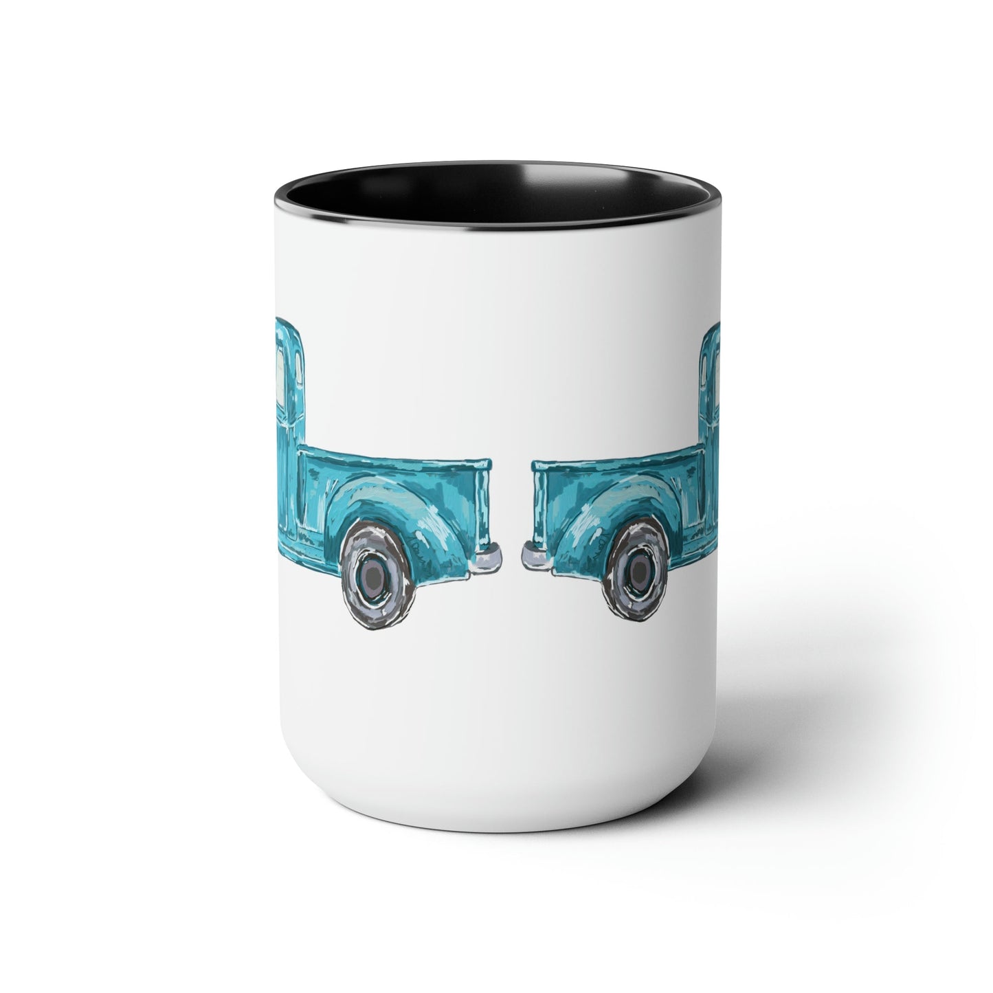 Antique Truck Two-Tone Coffee Mugs, 15oz